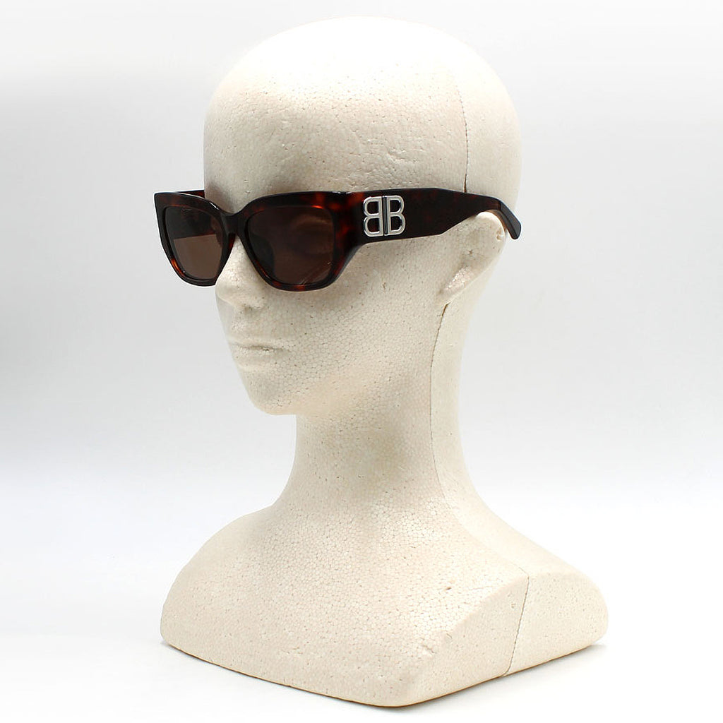 バレンシアガ BALENCIAGA サングラス アジアンフィット アイウェア UVカット ウェリントン BB0361SK-002 メンズ レディース ユニセックス ハバナ(レッド)+ブラウン.