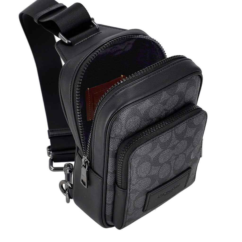 コーチ ファクトリー アウトレット COACH FACTORY バッグ メッセンジャー ワンショルダー ボディバッグ CV763 QBMI5 レディース メンズ ユニセックス チャコール+ブラック.