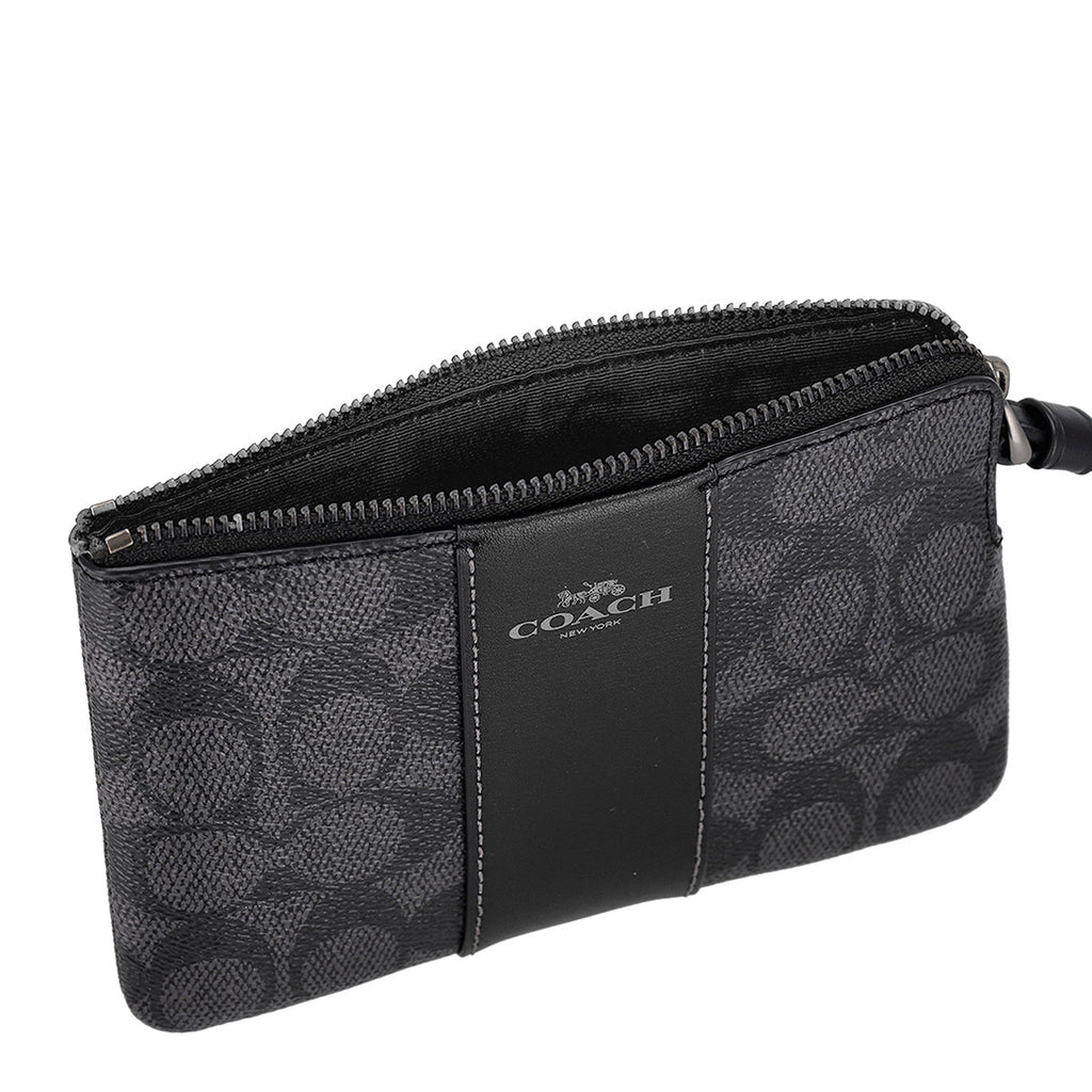 コーチ ファクトリー アウトレット COACH FACTORY ポーチ 小物入れ ジップ リストレット マルチケース CW854 QBMI5 レディース チャコール+ブラック.