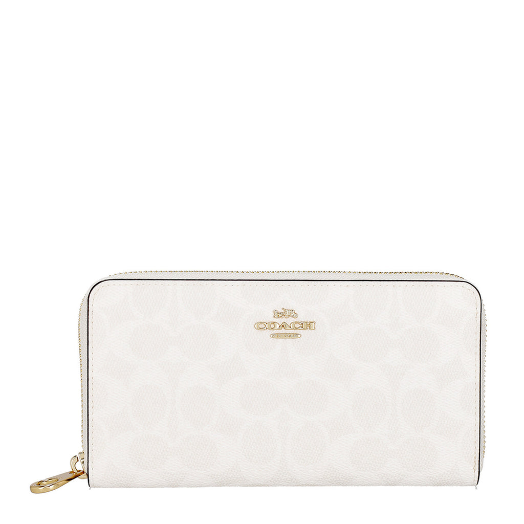 コーチ ファクトリー アウトレット COACH FACTORY 財布 長財布 ラウンドファスナー長財布 小銭入れ付き CW778 IMXU5 レディース ホワイト.