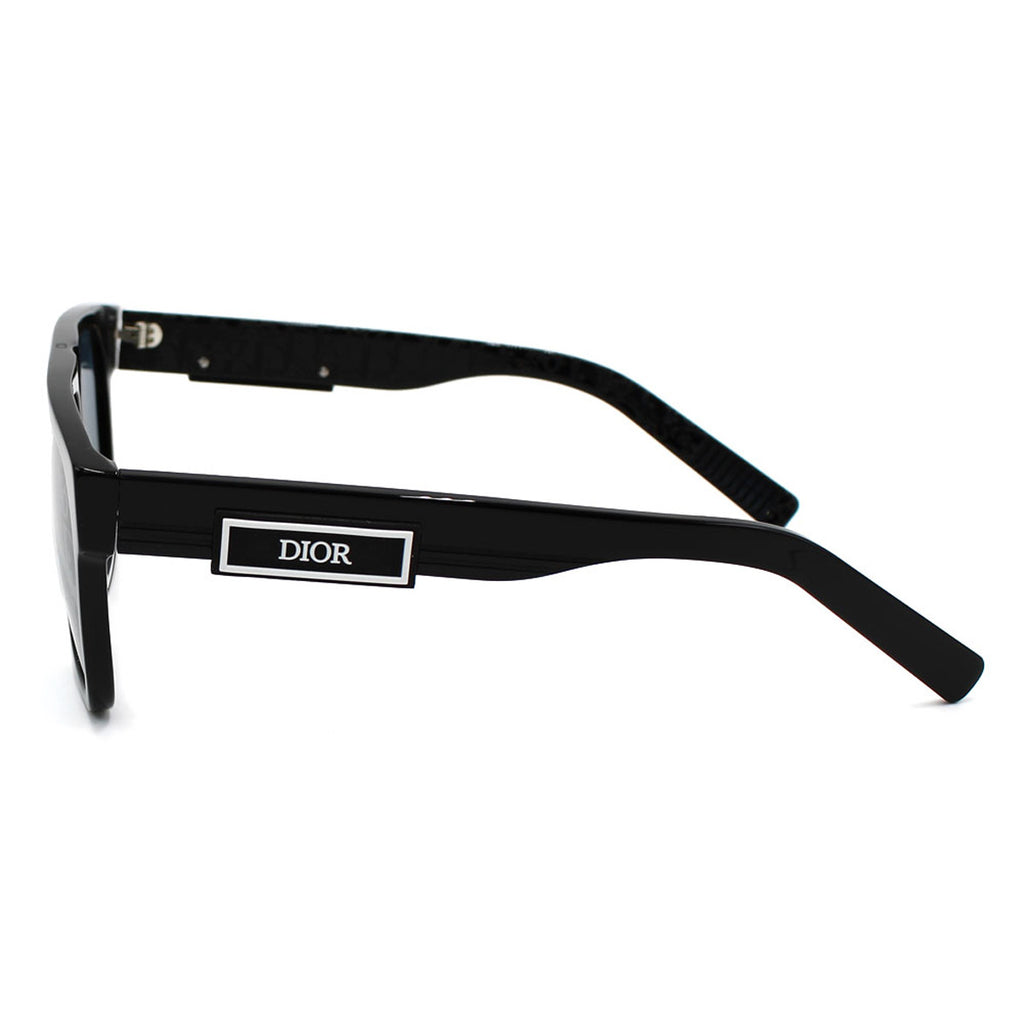 クリスチャンディオール Christian Dior サングラス アイウェア グローバルフィット UVカット ウェリントン DIOR-B23-S3I-10B8-57 メンズ ブラック+ブルー(ロゴデザイン).