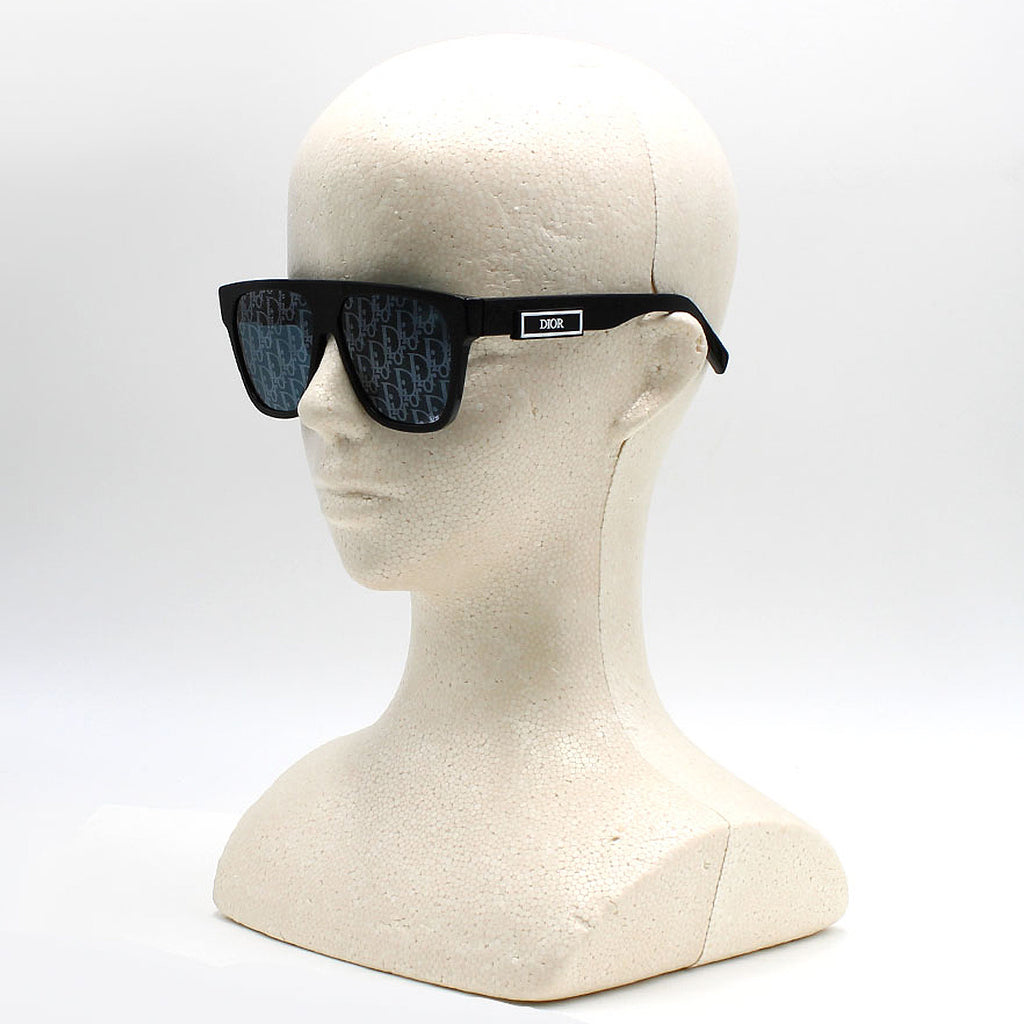 クリスチャンディオール Christian Dior サングラス アイウェア グローバルフィット UVカット ウェリントン DIOR-B23-S3I-10B8-57 メンズ ブラック+ブルー(ロゴデザイン).