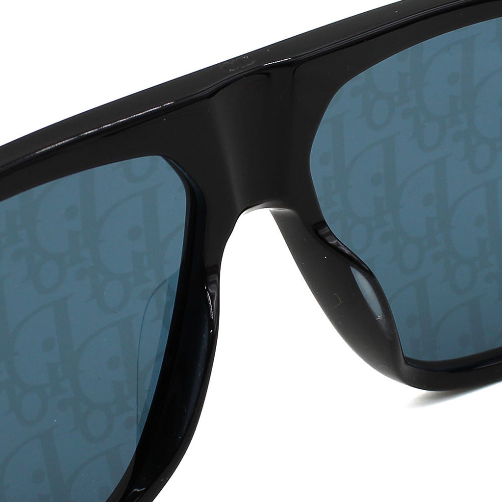 クリスチャンディオール Christian Dior サングラス アイウェア グローバルフィット UVカット ウェリントン DIOR-B23-S3I-10B8-57 メンズ ブラック+ブルー(ロゴデザイン).