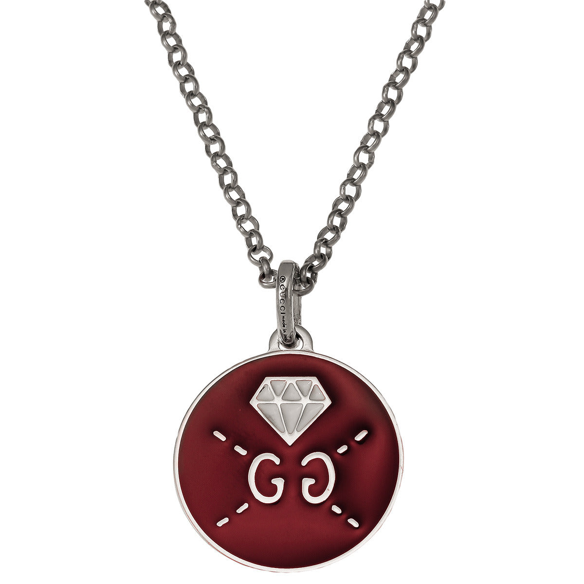 Pink Enamel Gucci Ghost Necklace Pink Gucci Ghost Pendant Necklace