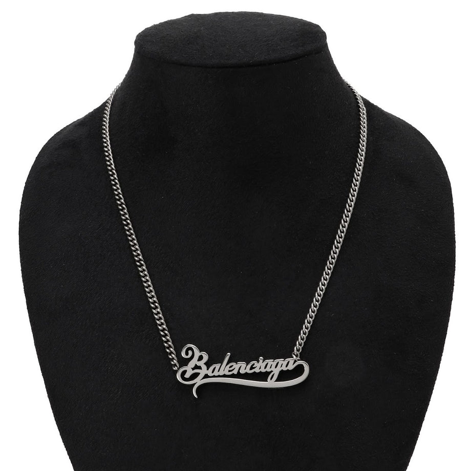 Balenciaga BALENCIAGA necklace 674577 TZ99I 0911 ladies silver TYPO lo