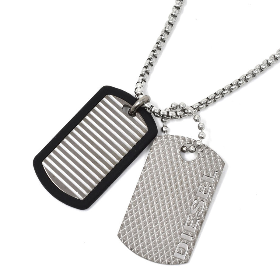 ディーゼル DIESEL ネックレス DX1314040 DOUBLE DOG TAG ダブルドッグタグ ダブルプレート ペンダント メンズ