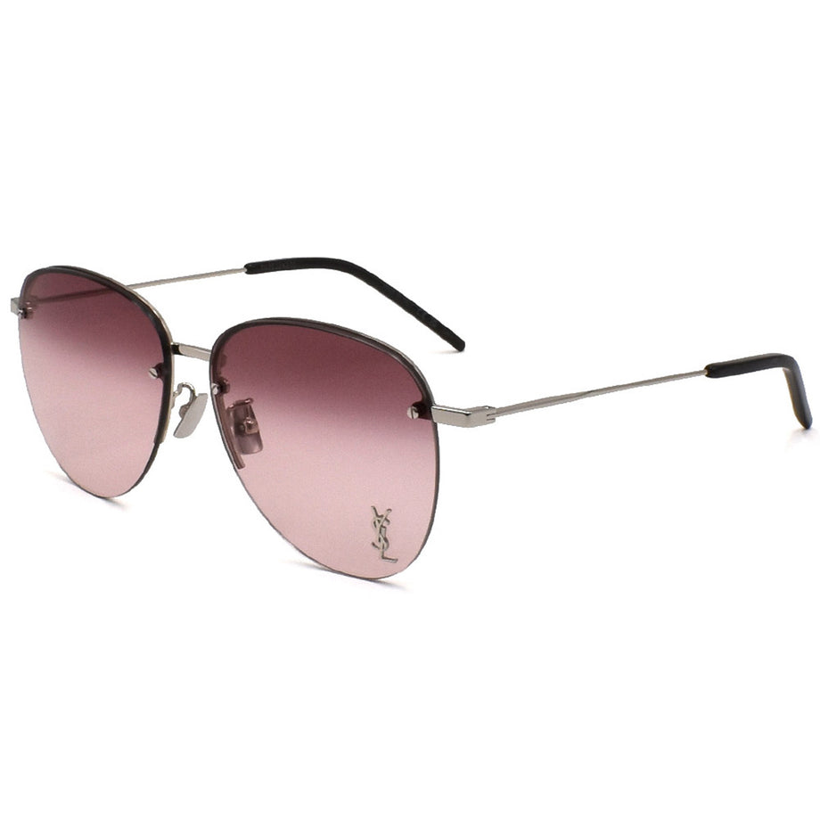 イヴサンローラン(サンローラン) Yves Saint Laurent サングラス アジアンフィット UVカット SL 328/K M 006  ティアドロップ型 メンズ レディース ユニセックス シルバー+レッドグラデーション