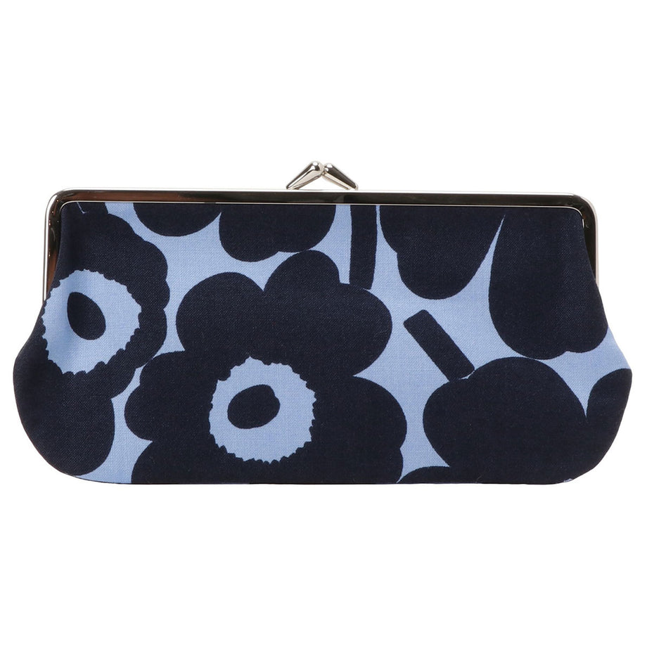 マリメッコ marimekko がま口 ポーチ マルチケース Silmalasi Kukkaro Purse シルマラシ クッカロ 091704  553 bpmm00542l Mini Unikko ダークブルー+ブルー系 北欧