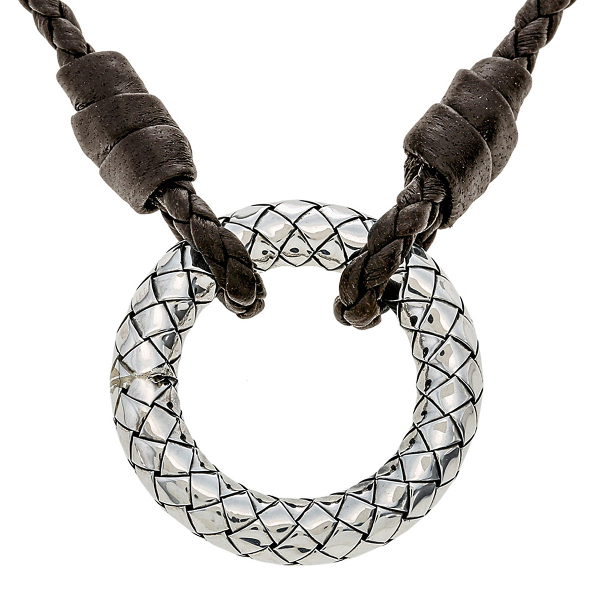 ボッテガヴェネタ ネックレス イントレチャート レッド シルバー 925/レザー ボッテガヴェネタ BOTTEGA VENETA ネックレス 138890 V9694 8193