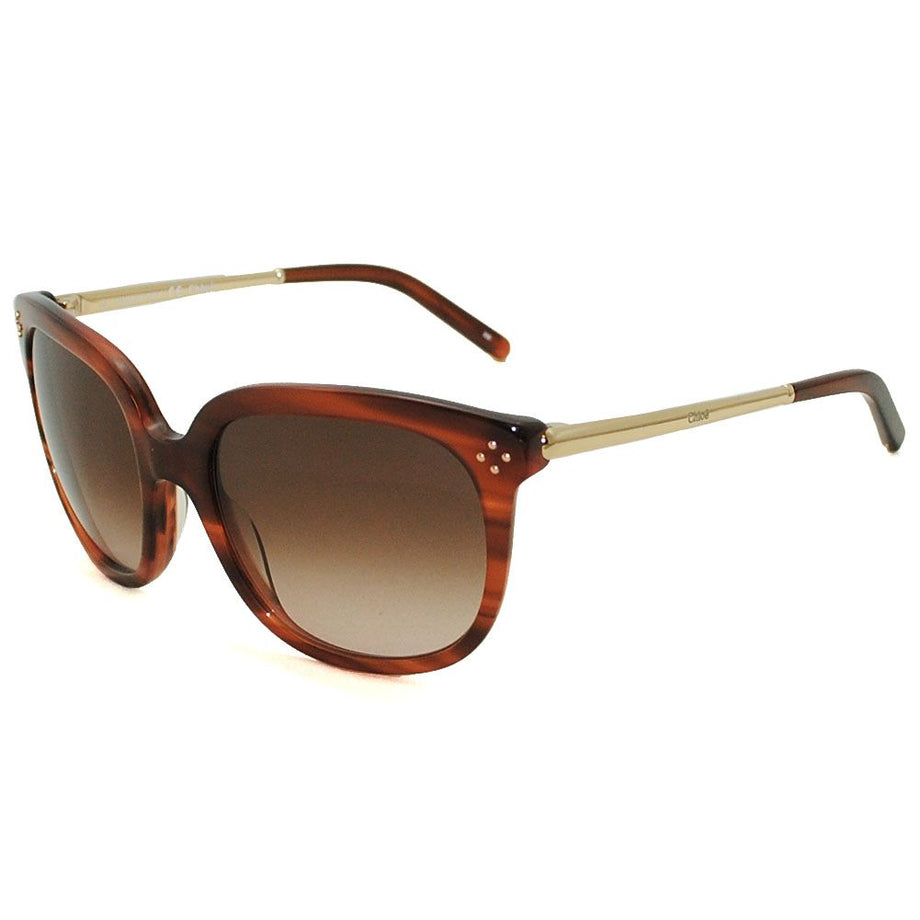 Chloe Sunglasses CE642S-282 Brown Stripe UV Cut Asian Fit New Gift Present  Women's