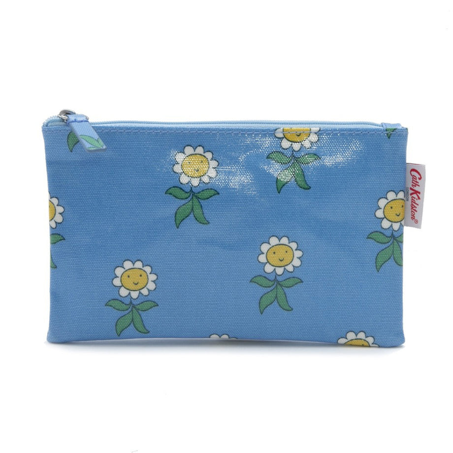 キャスキッドソン Cath Kidston ポーチ 984980 105970117835102 ZIP PURSE PETAL FLOWERS  ジップパース フラットポーチ ペタルフラワー BLUE GREY ブルーグレー系＋フラワー柄マルチカラー