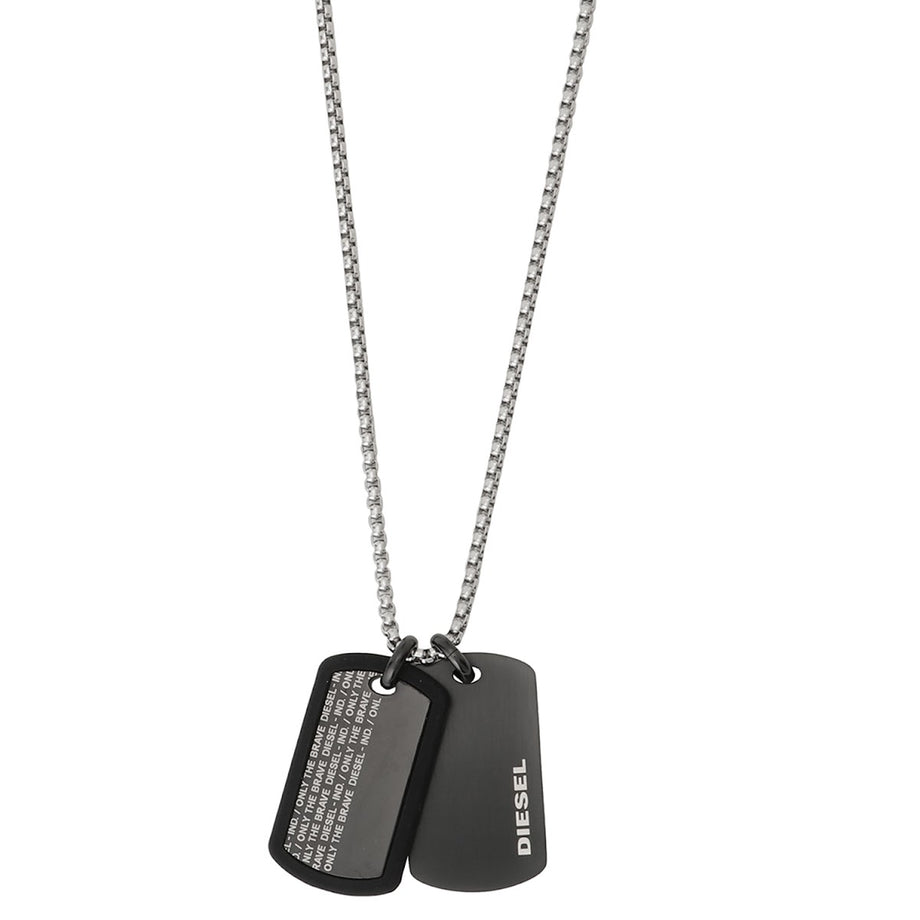 Diesel DIESEL double plate dog tag necklace DX1287040 ande00183m men's  accessories pendant black series