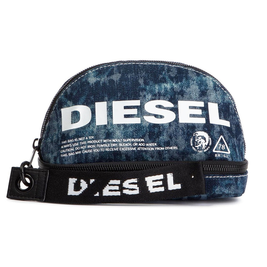 ディーゼル DIESEL ポーチ X05967 P2088 T6331 NEW D EASY ストラップ付 マルチポーチ 化粧ポーチ 小物入れ  BLUE JEANS デニムブルー