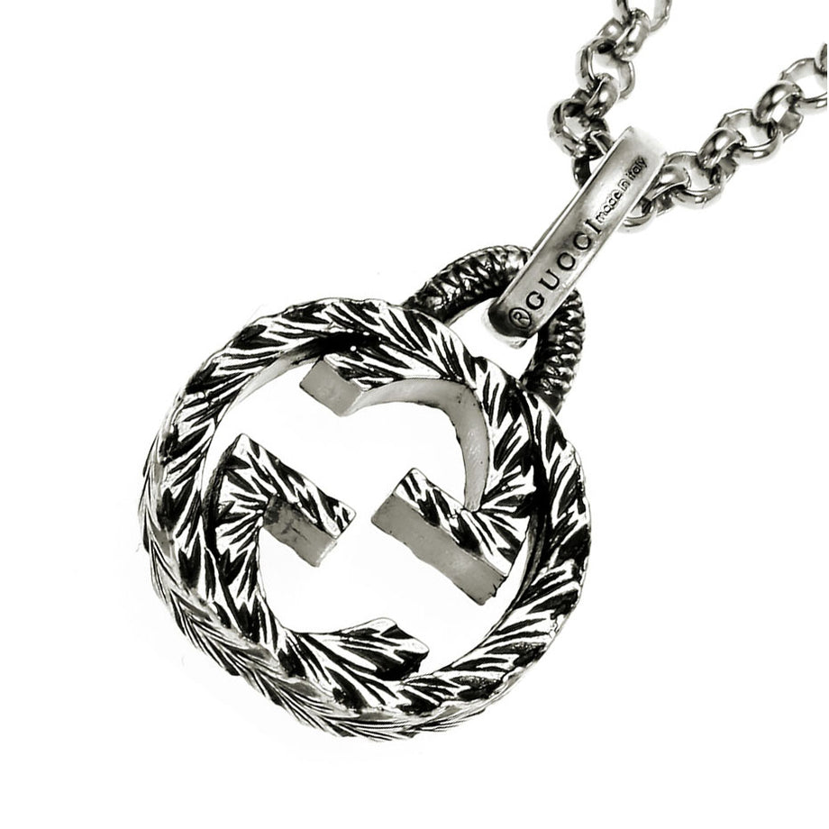 Gucci GUCCI interlocking G pendant necklace 455535 j8400 0811 silver 925  accessories male men gift present new article