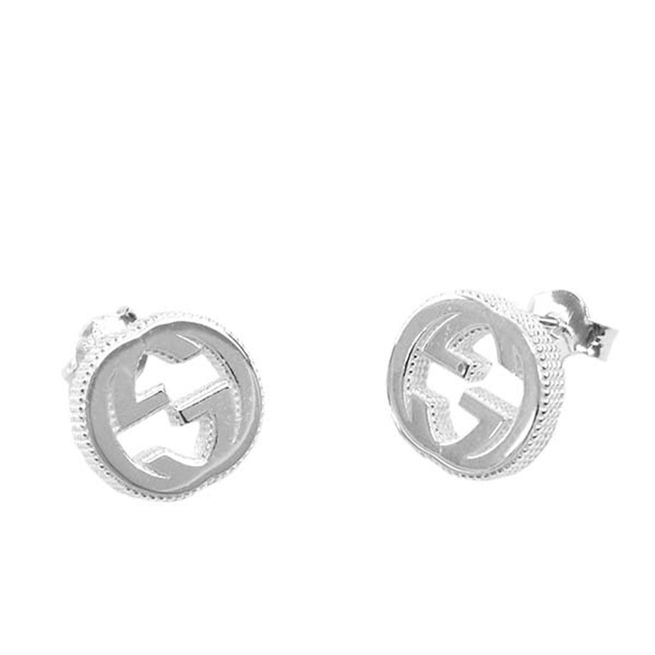 グッチ GUCCI ピアス 479227 J8400 8106 STUD EARRINGS WITH INTERLOCKING G MOTIF IN  ST スタッド イヤリング ウィズ インターロッキング G モチーフ シルバー