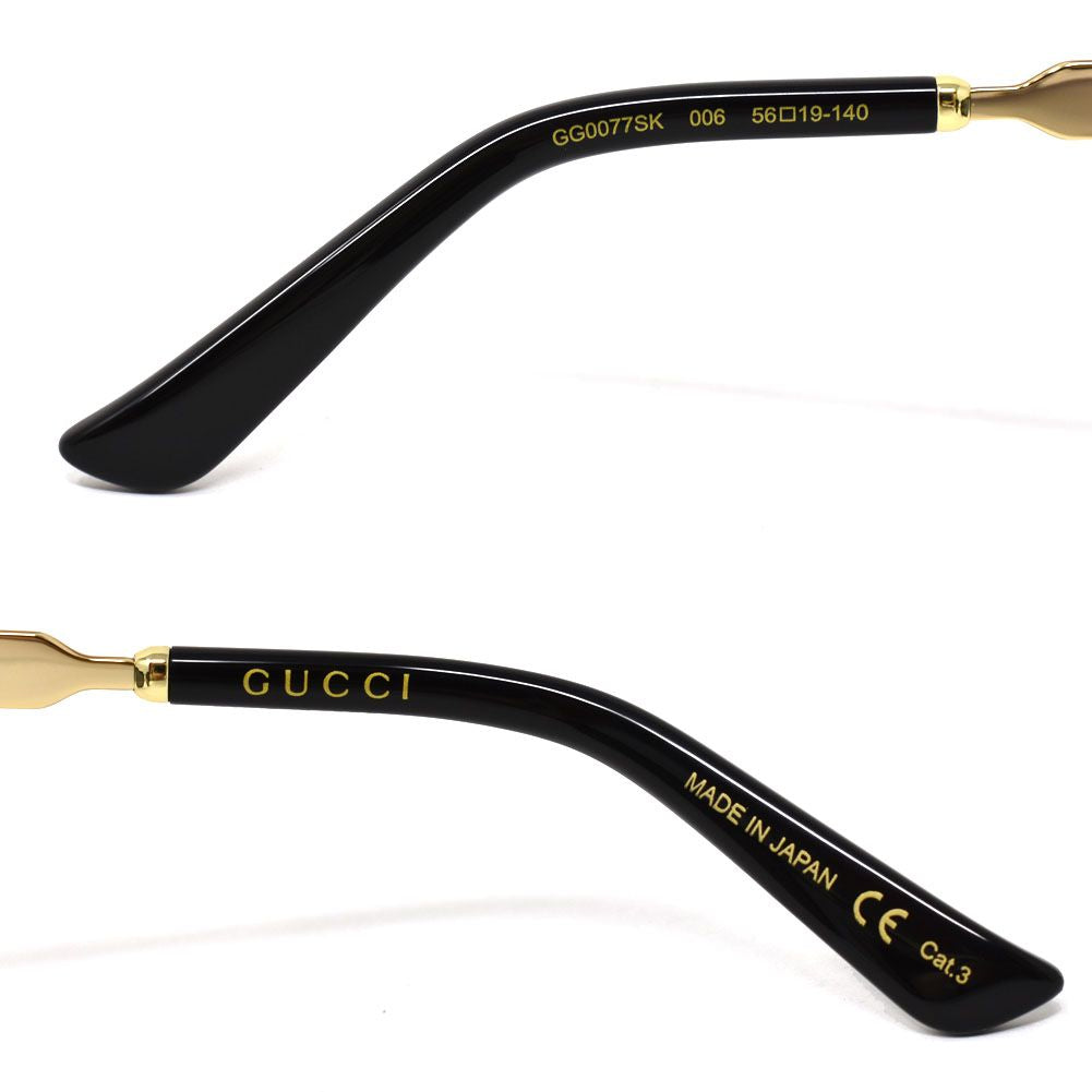 Gucci GUCCI Sunglasses Black GG0077SK-006 Asian Fit Women's Men's Unis