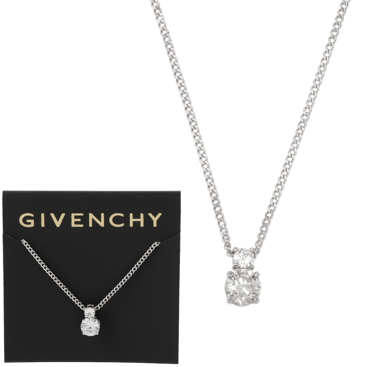 Givenchy GIVENCHY 12129485-1 Crystal Pendant Necklace Silver Ladies Gi