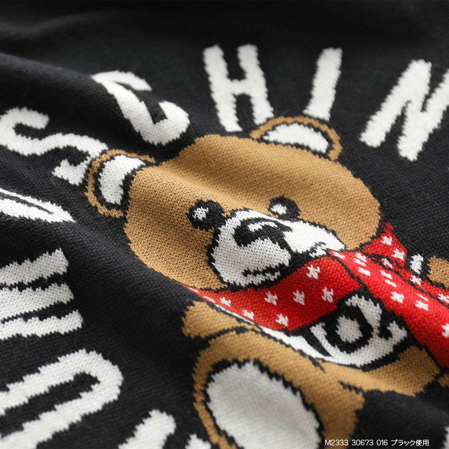 Moschino MOSCHINO Muffler Women's M2333 30673 121 TOY Teddy Bear Wool