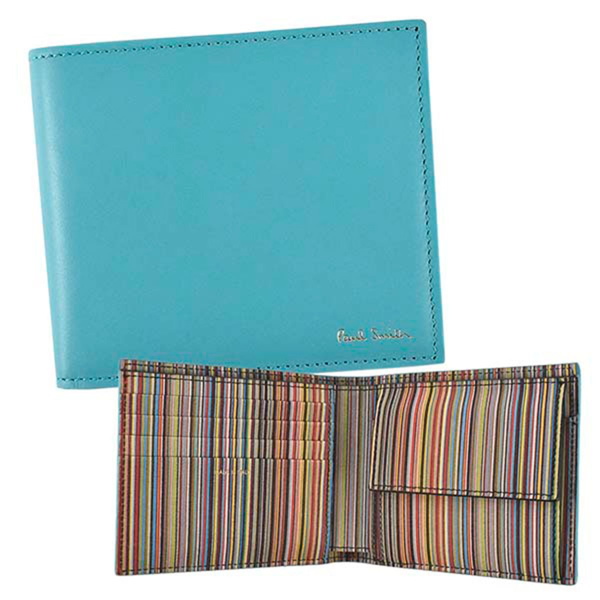 ポール スミス Paul Smith 二つ折り財布 M1A4833 42 TURQUOISE ターコイズブルー MEN WALLET BF