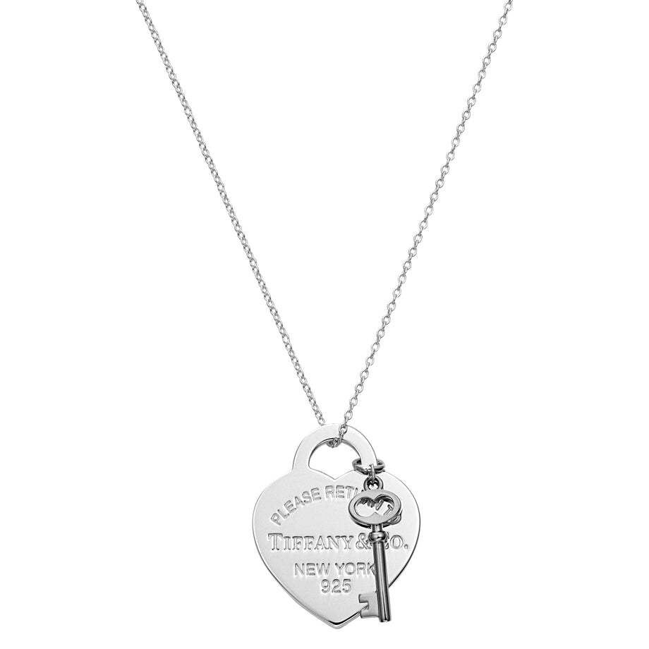 Return to tiffany heart tag with key on sale pendant