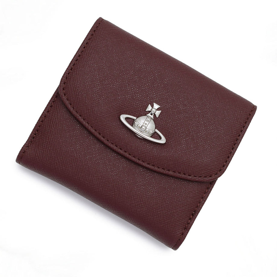 ヴィヴィアン ウエストウッド Vivienne Westwood 財布 51150003-40565-I402 VICTORIA SMALL  WALLET ヴィクトリア スモール ウォレット 小銭入れ付き 二つ折り財布 BURGUNDY バーガンディ