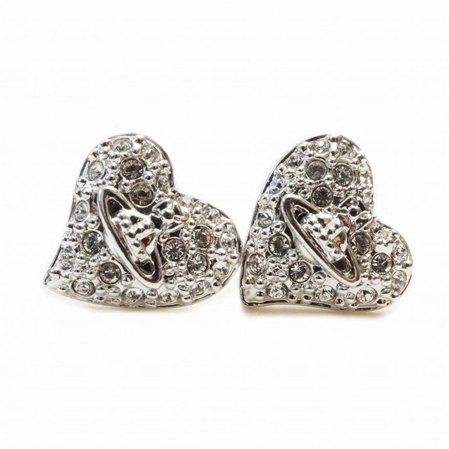 Vivienne Westwood Vivienne Westwood Earrings 724496B/1 TINY DIAMANTE  EARRINGS Heart Motif Orb Bijou Silver